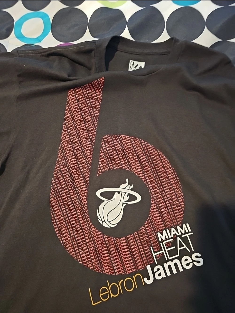Majestic Black T-Shirt with Maroon '6' and White Heat Logo